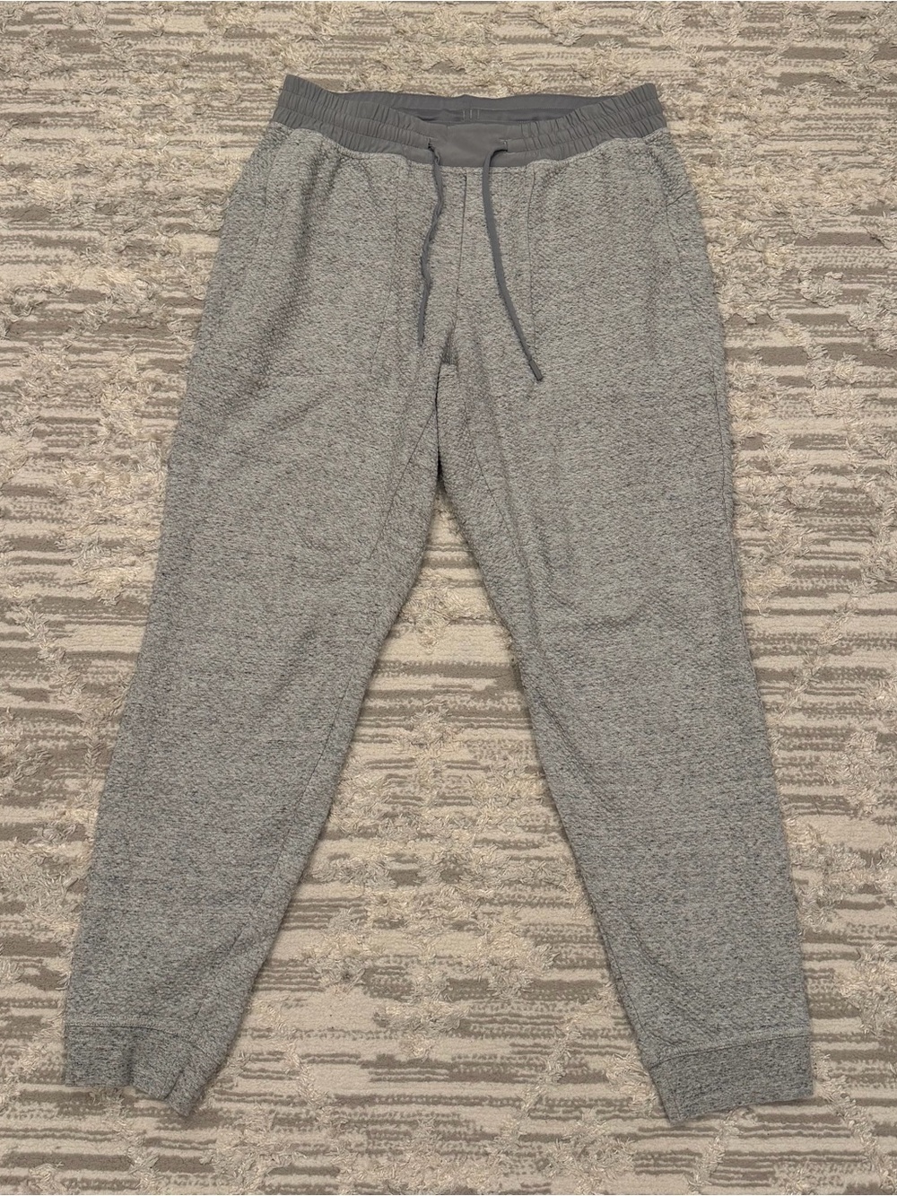 Lululemon At Ease Jogger Men’s Large Heather Gray Textured Soft Comfort Athletic